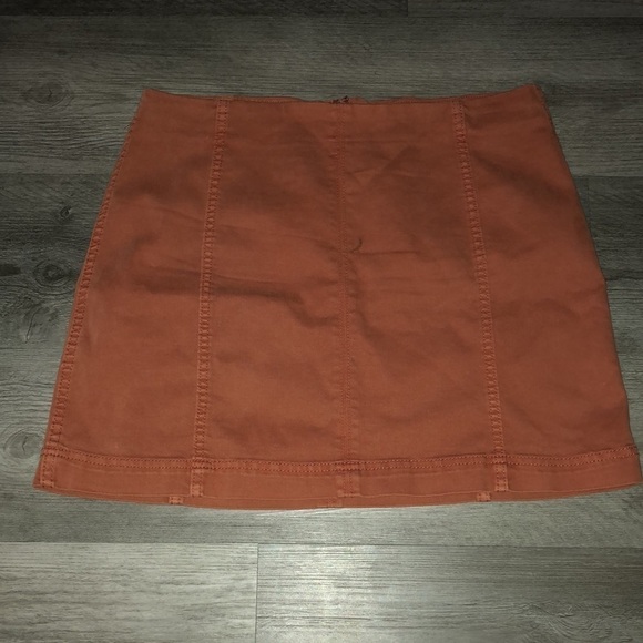 WILD FABLE BROWN & ORANGE ZIP UP BACK MIDI SKIRT - Picture 2 of 3